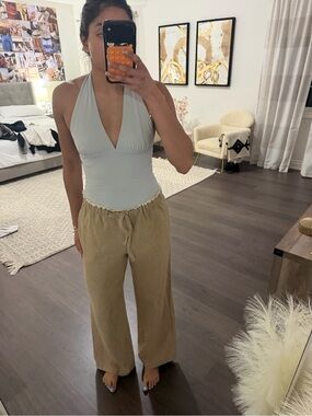 Zara tan linen pants